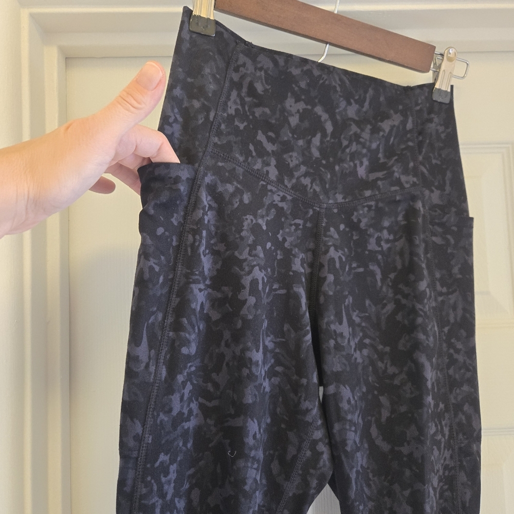 Danskin Petite High Rise Brushed 7/8 Leggings w Pockets Black Gray S - Picture 15 of 16